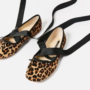 Zara leopard print ballet flats NWT